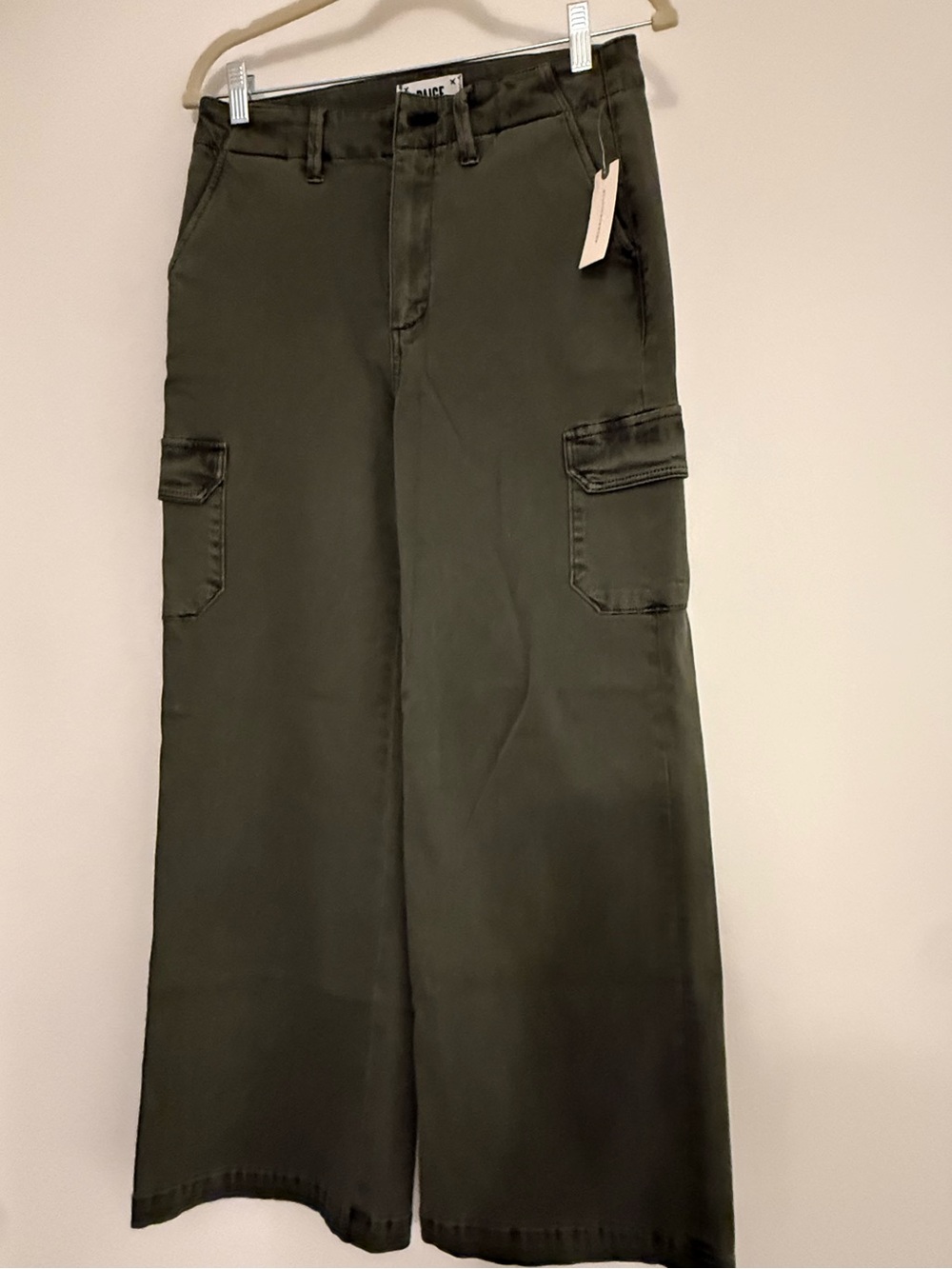 Paige Cargo Wide-Leg Pants - Olive Green